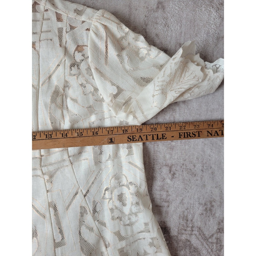 Floreat Anthropologie Lace Blouse Ivory Romantic Cottagecore Bohemian US 8 - Picture 9 of 11